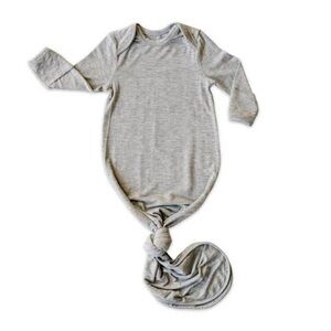 Little Sleepies Heather Gray Knotted Gown/Sleeper